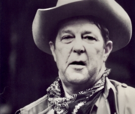 Black-and-white photograph of man in a stetson and hankerchief