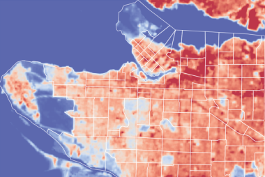 A heatmap of Vancouver proving temperature disparities by neighbourhood