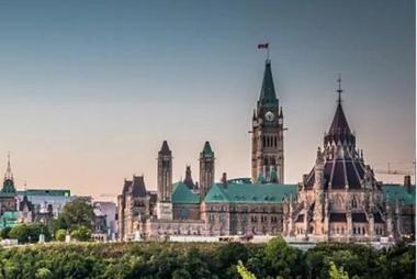 A landscape shot of Canadian parliament