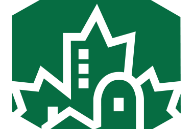 Green cityscape modeled after a maple leaf