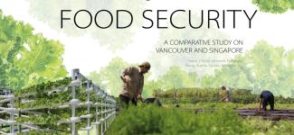 Poster of presentation, "Food Security", featuring man tending crops