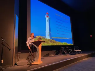 Keisha, presenting at a conference