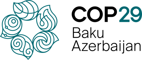 COP29 logo, several stylised leaves encircling each other