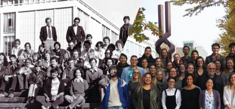 A cross-section of posing students from the 1960s and the 2010s