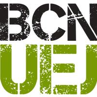 BCNUEJ logo, with old-fashioned stamped appearance in black and green