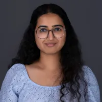 Profile of woman in blue blouse